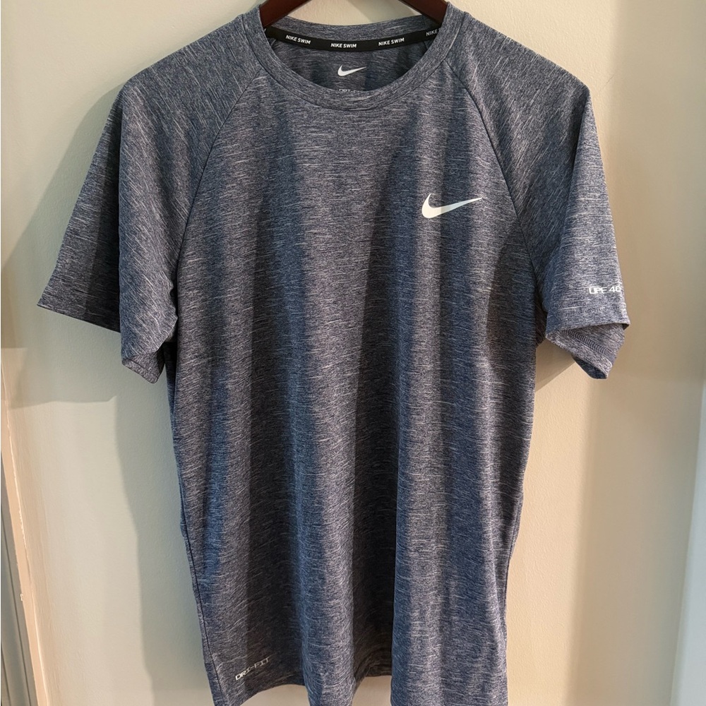 Nike Mens Dri-FIT UPF 40+ Hydroguard Swim Tee ( Medium  Navy Blue )